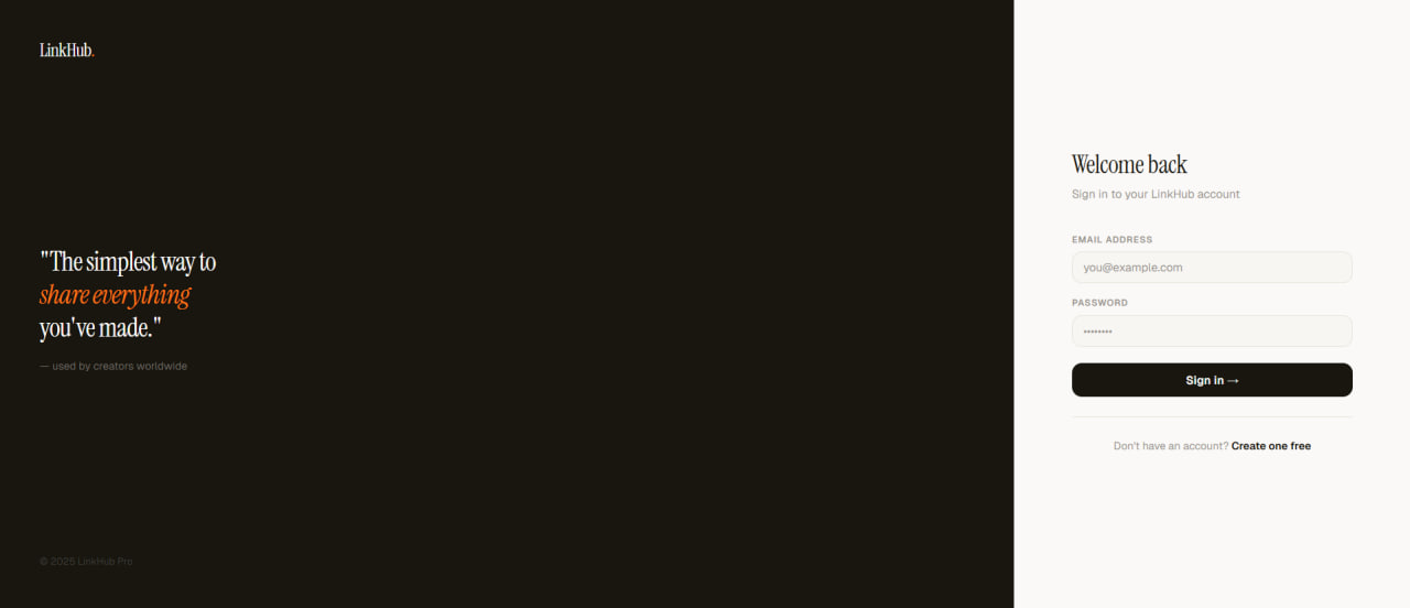 LinkHub Pro — Landing Page